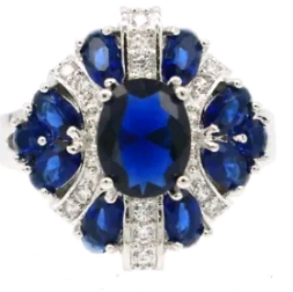 New tanzanite cz sterling silver ring